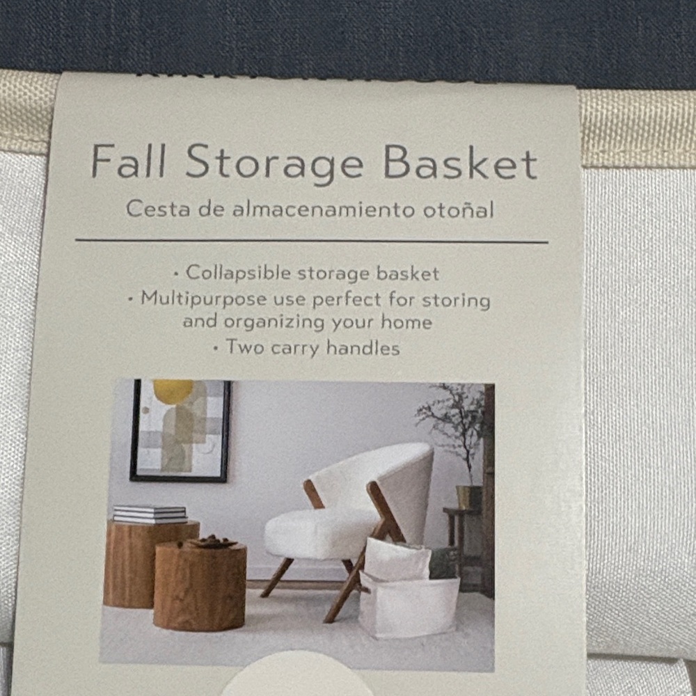 Collapsible off White Storage Basket